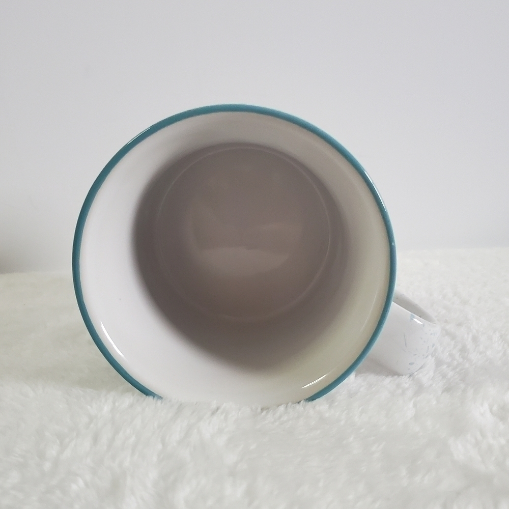 Clay Art Monogrammed I White Light Blue Teal Coffee Cup Mug 13 Oz - Picture 9 of 9